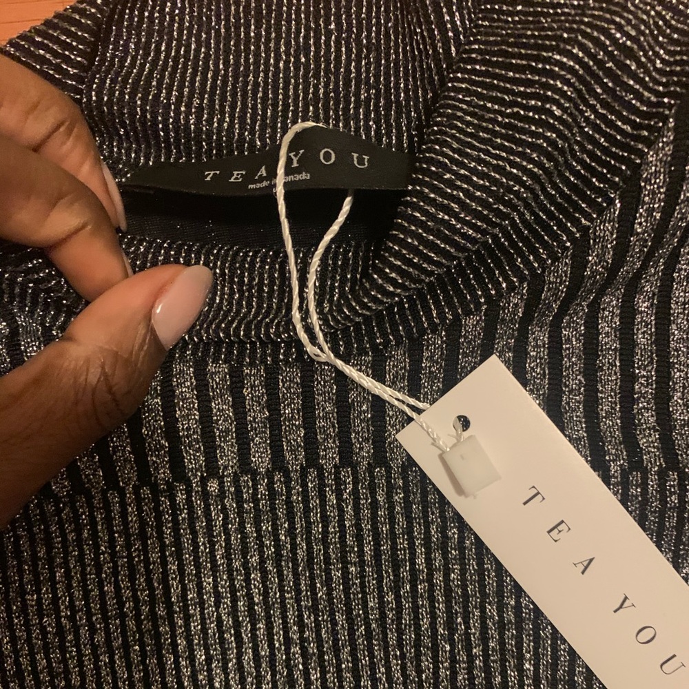 Black and Silver Split Midi Dress - Picture 4 of 4